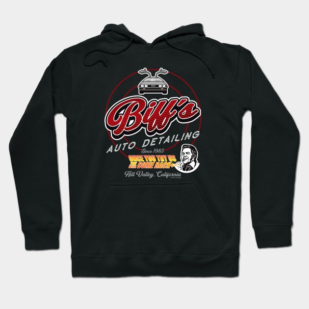 Biff's Auto Detailing Sign Hoodie by Alema Art